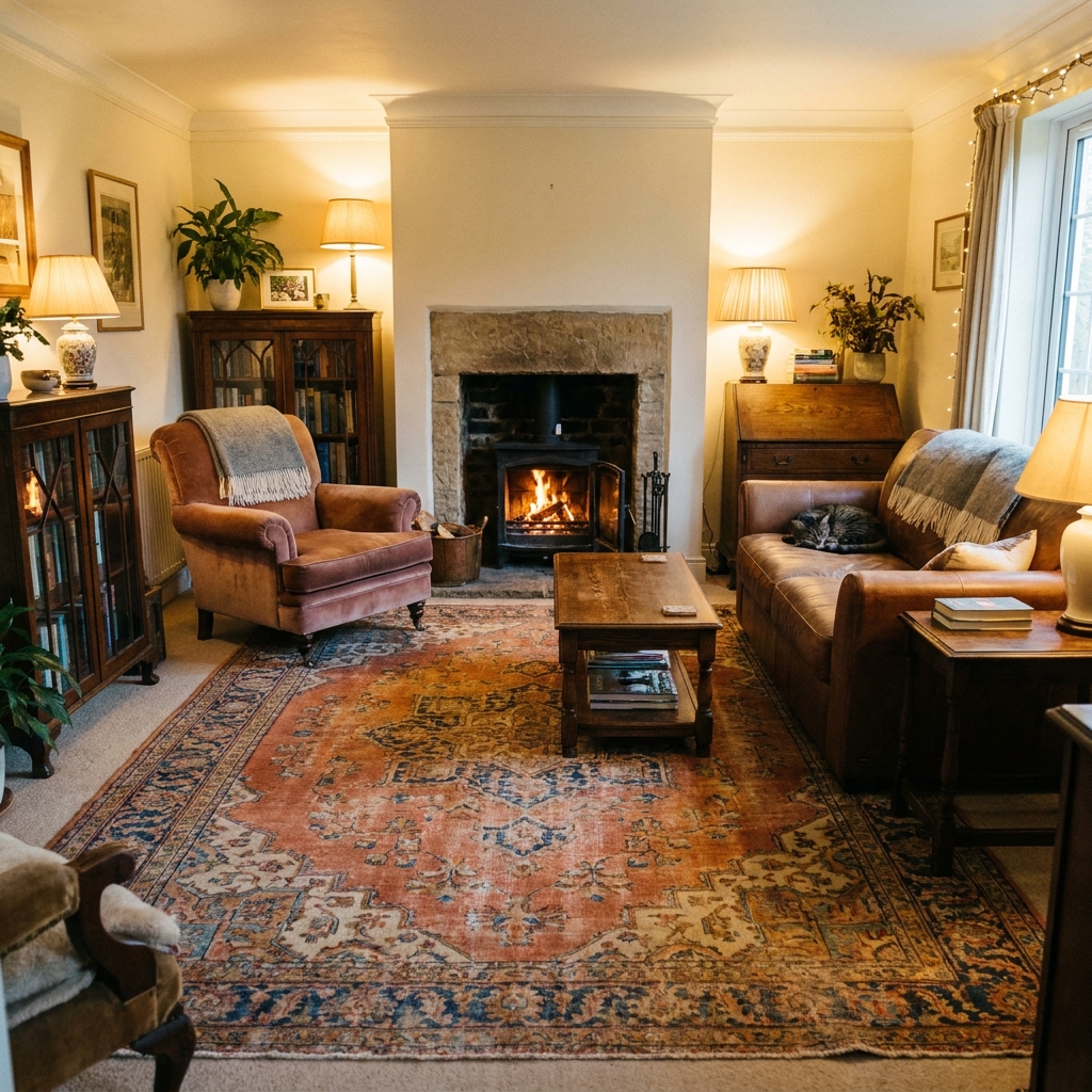 vintage rug ideas that instantly transform your living room warm character
