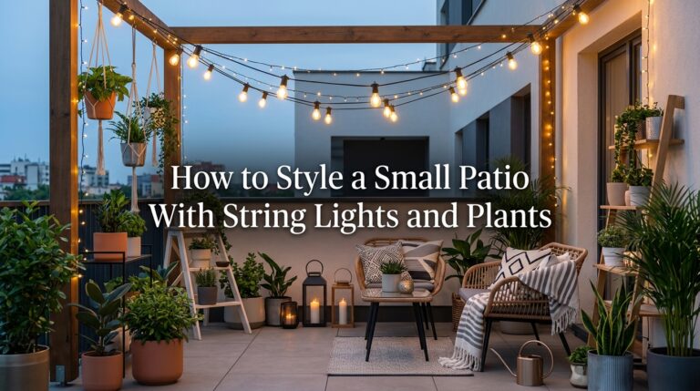 How to Style a Small Patio With String Lights and Plants